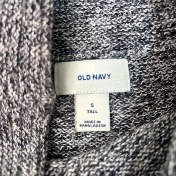 Old Navy Sweater Small Tall Blue Mock Neck Long Sleeve Pullover Cotton Blend - Picture 10 of 11